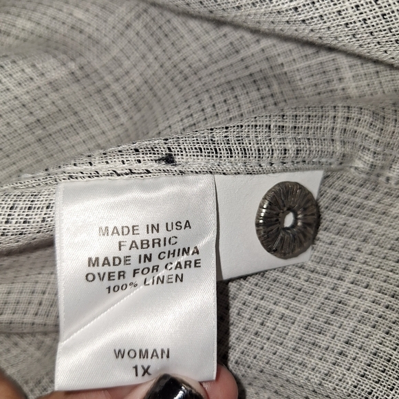 Democracy Moa Neck One Bottom 100%Linen Black Tunic - 1X Retail $148 - Picture 9 of 11